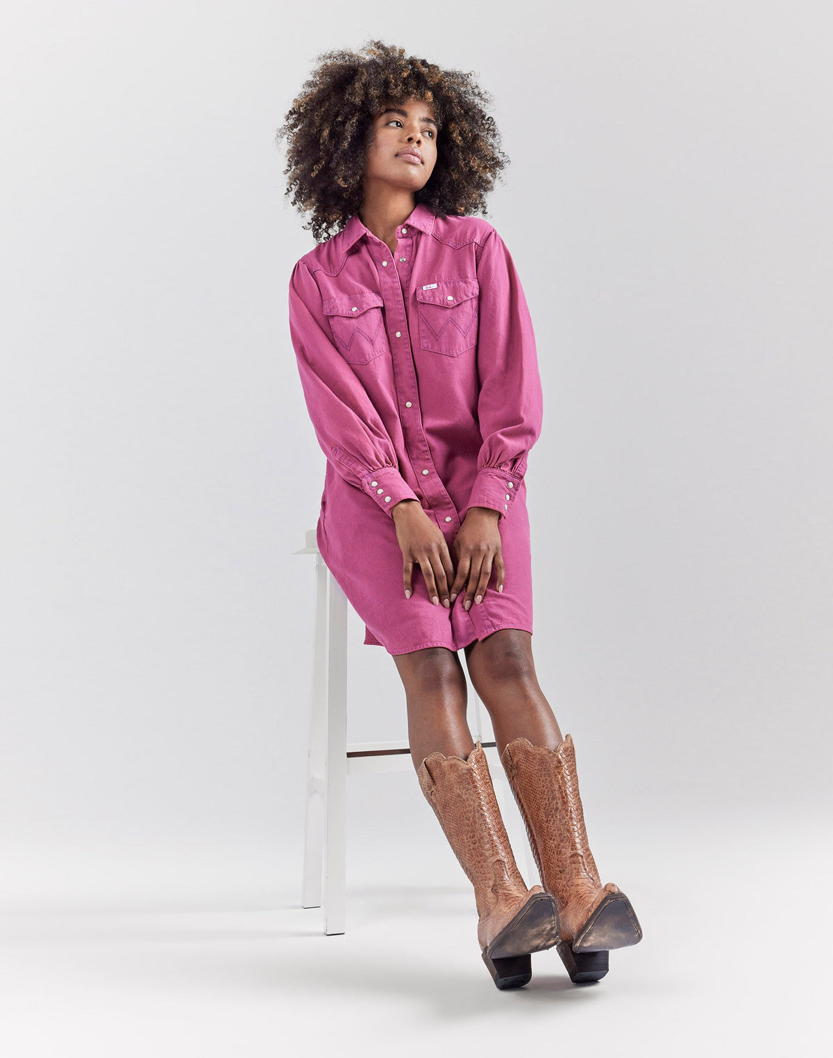 Wrangler X Barbie™ - Shirt Dress in Dreamy Pink