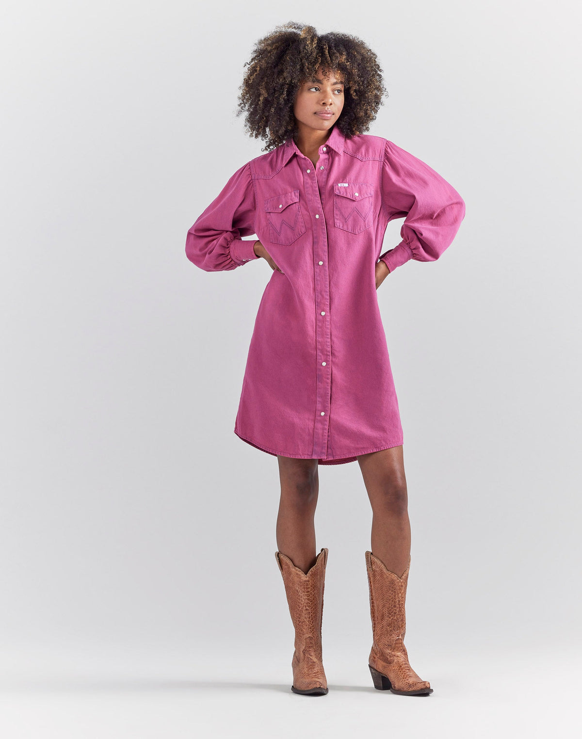 Wrangler X Barbie™ - Shirt Dress in Dreamy Pink