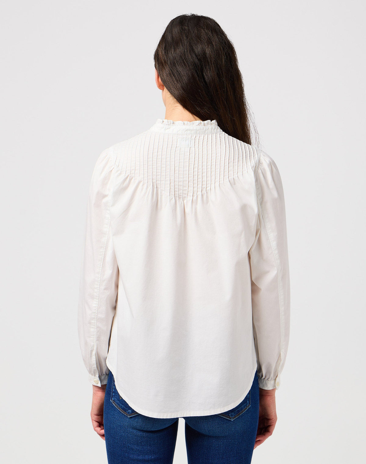 Pintuck Blouse in White