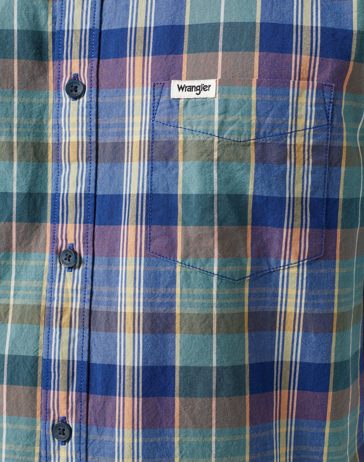 One Pocket Shirt in Blue Madaras