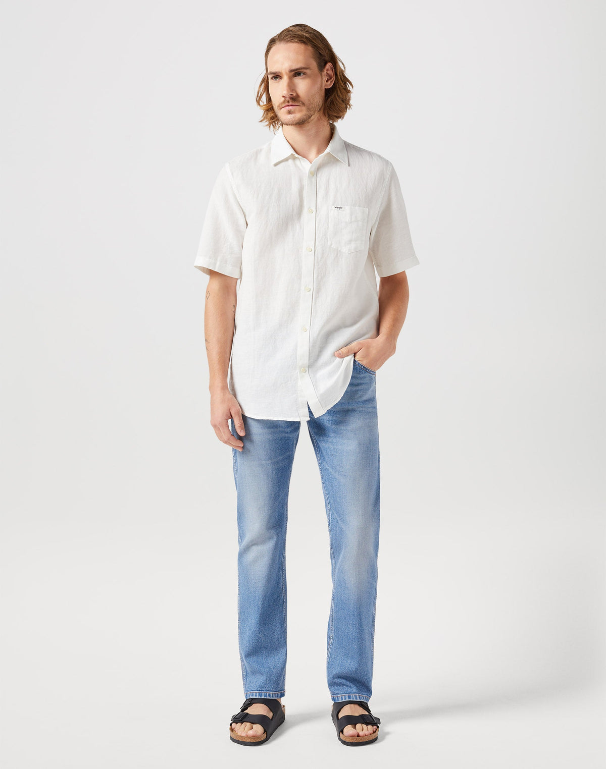 One Pocket Shirt in Worn White