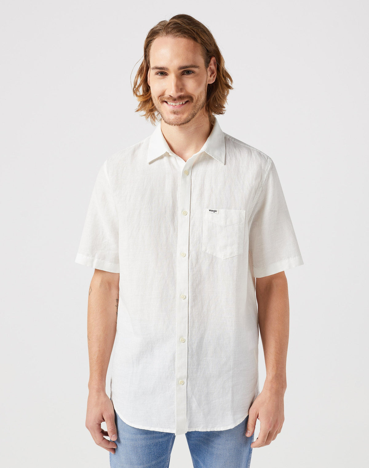 One Pocket Shirt in Worn White