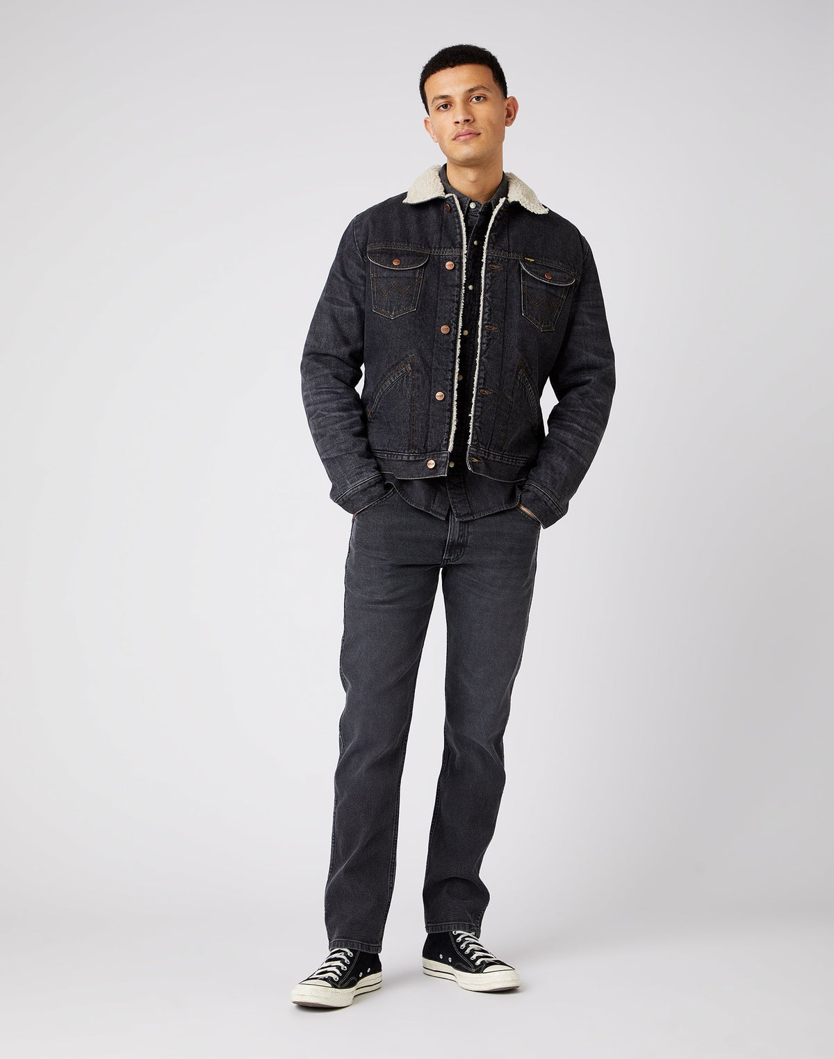 Indigood Icons 11MWZ Western Slim Jeans in Black Ace