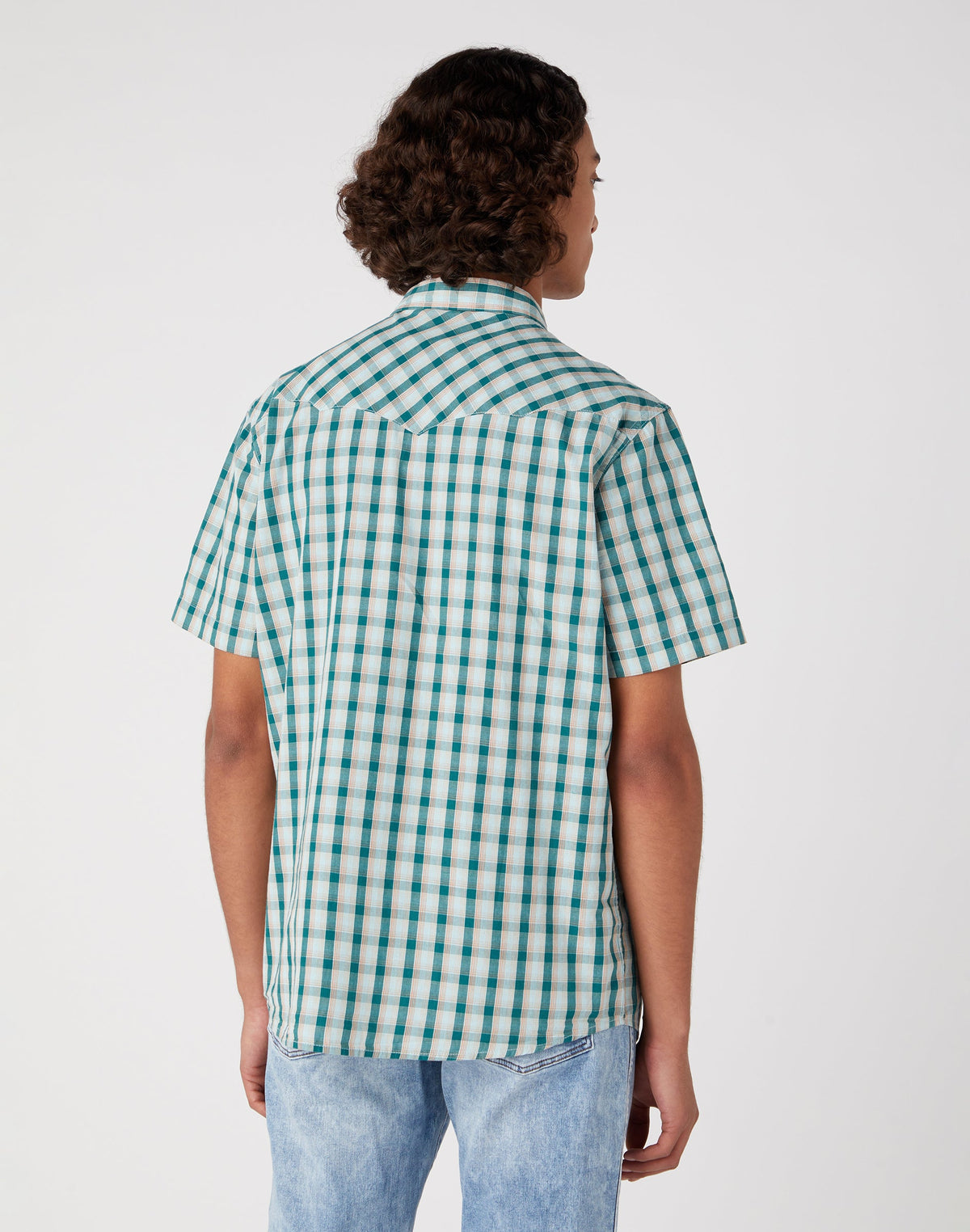 Short Sleeve Western Shirt in Bayberry Green