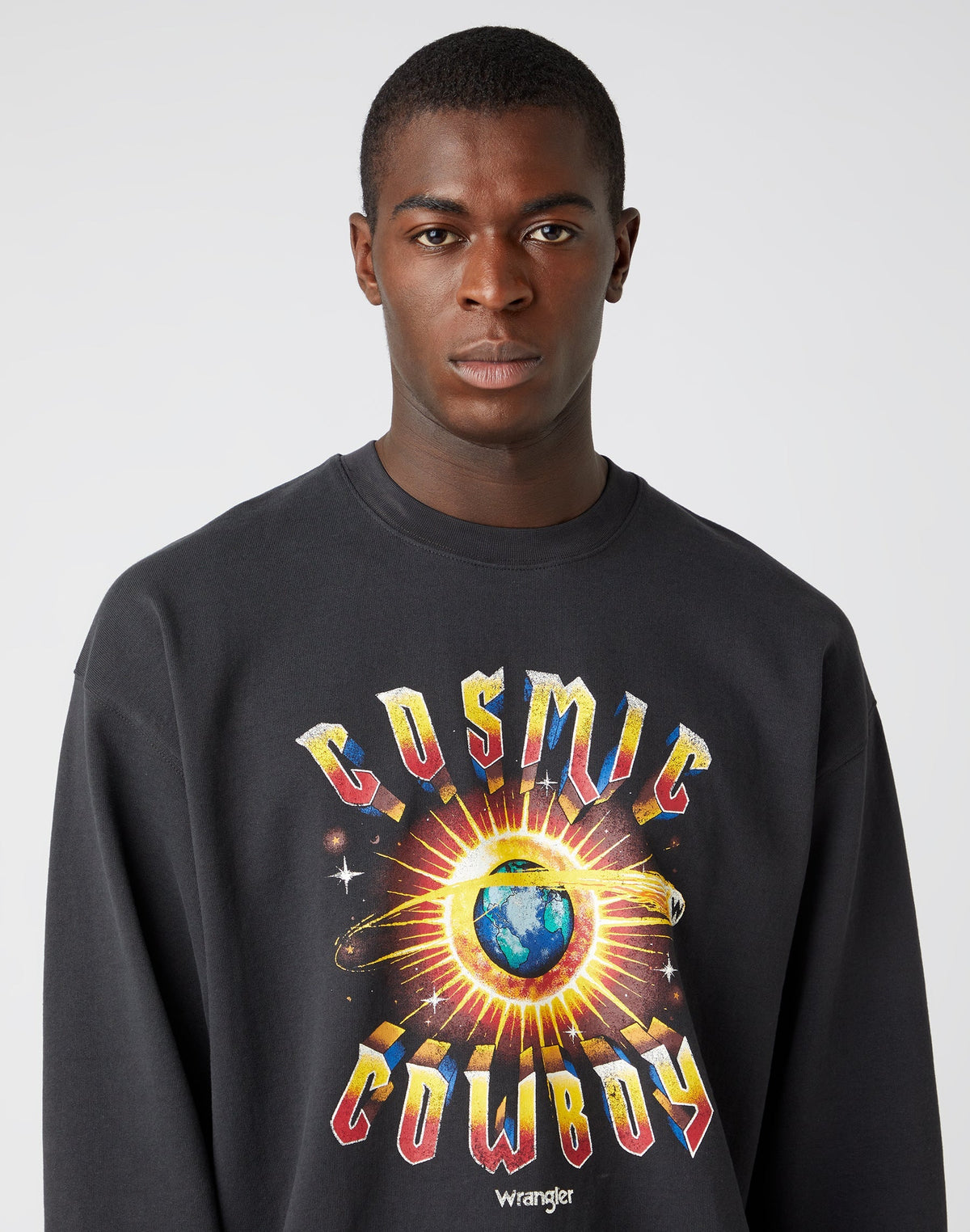 Cosmic Crew Sweatshirt in Faded Black