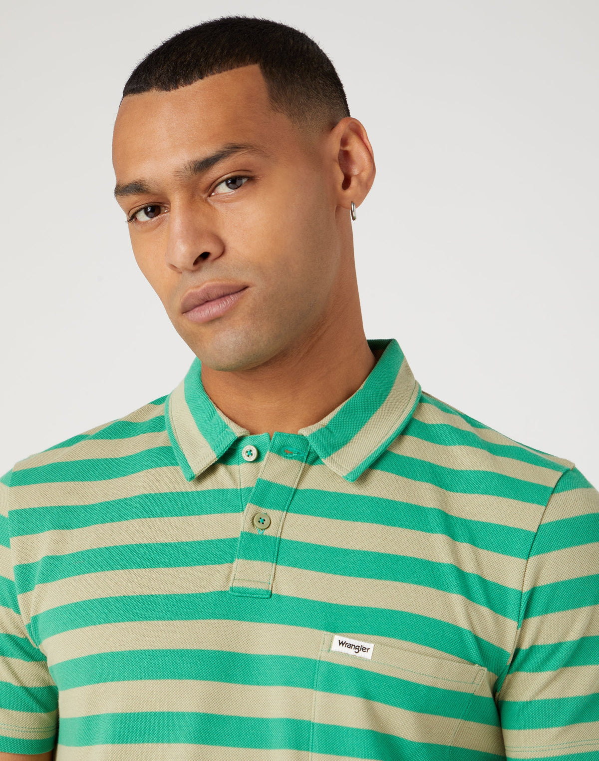 Stripe Polo Shirt in Tea Leaf